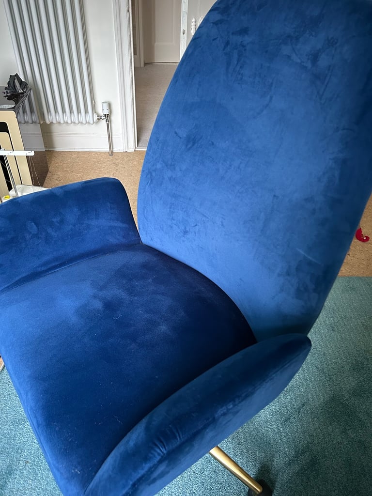 image for Blue velvet office chair