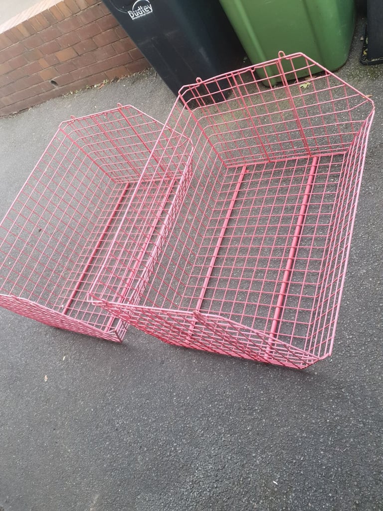 38 x 26 x 16 inch Red Metal Stackable Storage Baskets , Good Condition, Hardly Used, Clean,Useful 