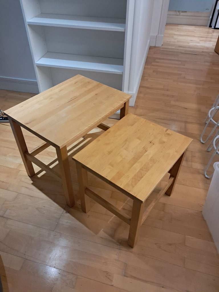 X2 stackable wooden side tables 