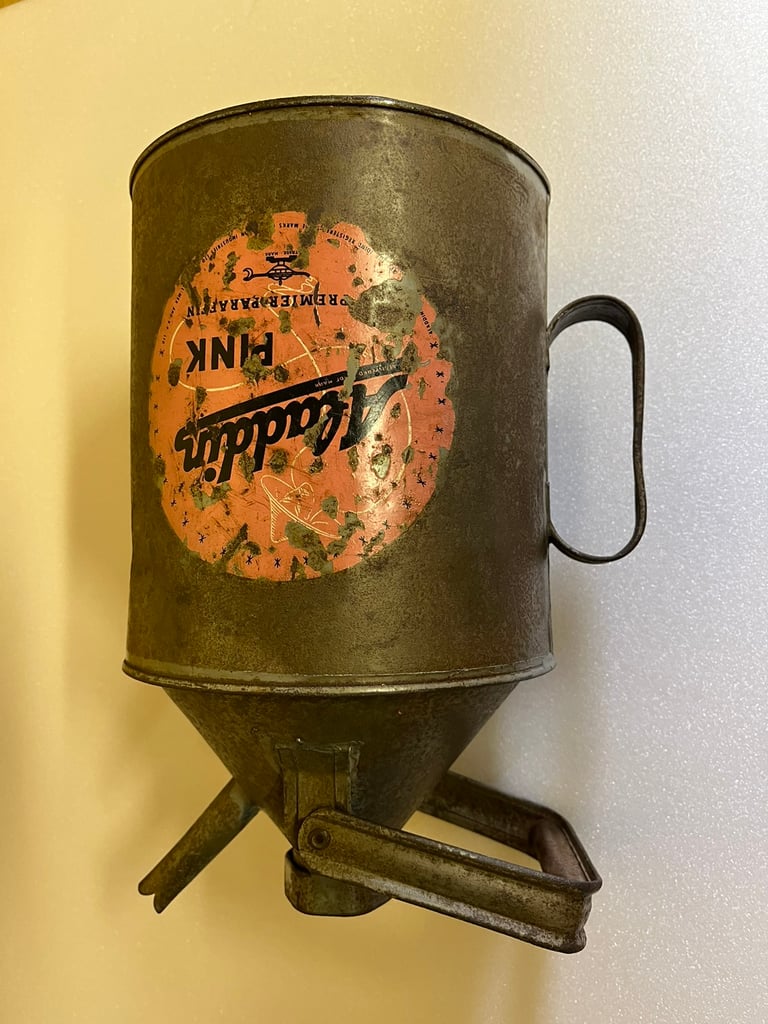 Vintage Pink Paraffin can 