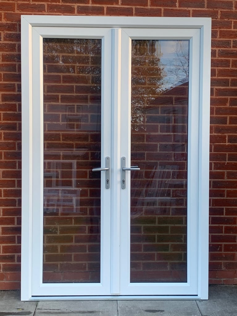 image for UPVC DOUBLE GLAZED FRENCH PATIO DOOR & KEY 142.5cm WIDE 214cm HIGH Can Deliver