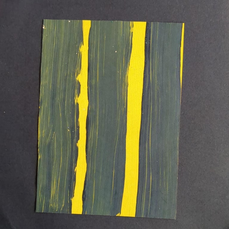 Original green and yellow ink on paper #art #painting  