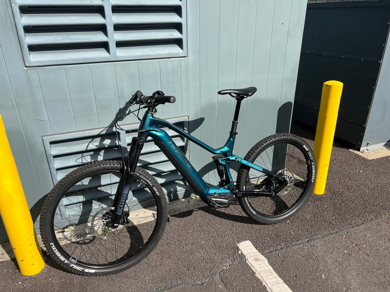 2024 Haibike AllTrail 5 Full Suspension Electric Mountain Bike Ocean/Black