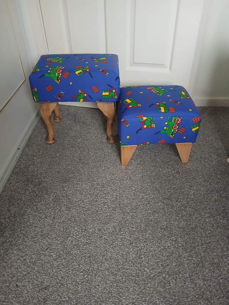 image for Beautiful train kids stools a pair