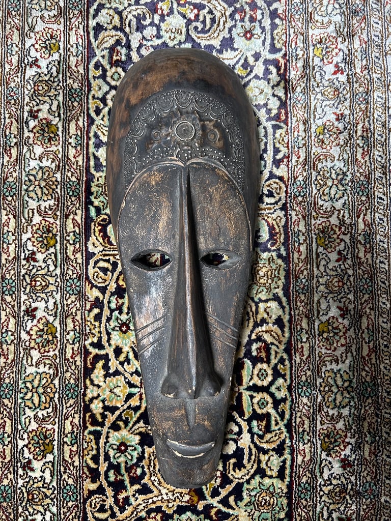 Vintage African wooden mask from Ghana
