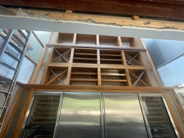 image for Huge Custom Made Wine Rack With Ladder Made By Brookman For Smallbone 