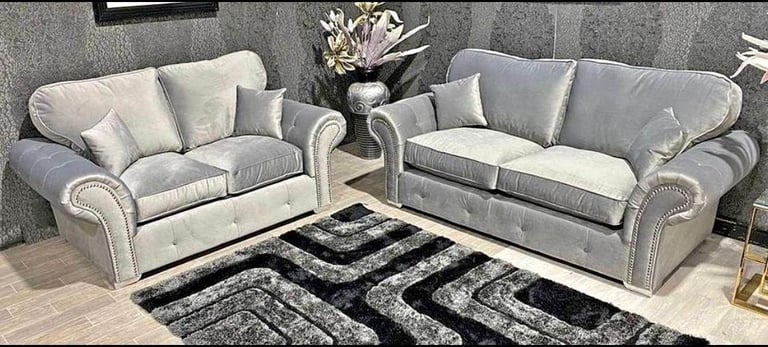 🌹❤Luxuries brand new 3 seater corner sofa 2 seater ashwin velvet sofa