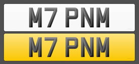 M7PNM Private Number Plate Retention Document M7PNM