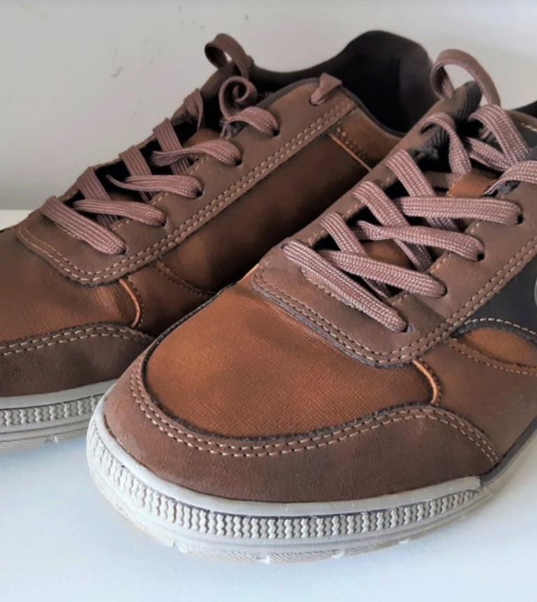image for Men’s Casual Lace-Up Sneakers – Brown & Blue – Size UK 8 / EU 42