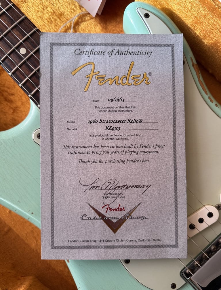 Fender Custom Shop '60 Reissue Stratocaster Relic Surf Green (2015) - Trades
