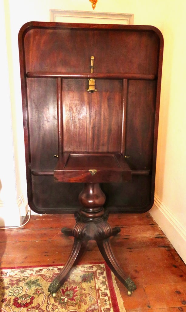 image for BEAUTIFUL ANTIQUE MAHOGANY TILT TOP TABLE, 52” x 39” x 28” HIGH, SUPERB CONDITION