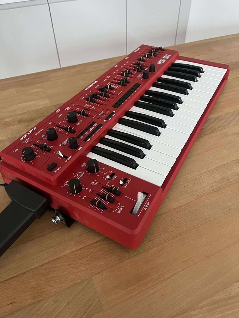 image for Behringer MS-101 (Red) – Analog Synthesizer with Strap Handle