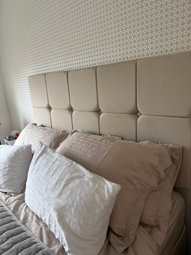 image for King size divan bed and mattress  and headboard 