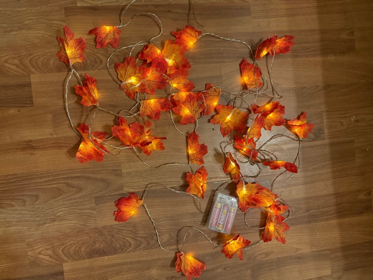 image for Halloween Autumn leaves battery lights 