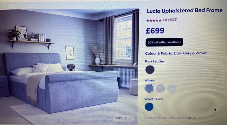 image for Brand New Boxed Lucia Kingsize Bed 