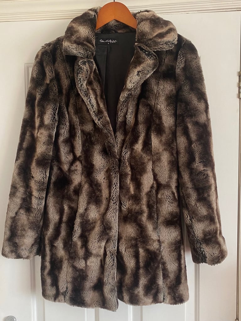image for Miss Selfridge Ladies Faux Fur Jacket Size S (8)