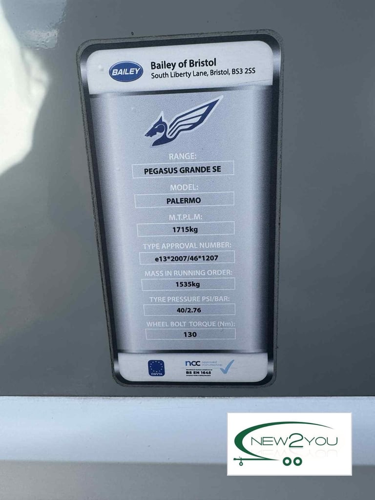 2023 Bailey Pegasus Palermo 6 Berth Fixed Bunks Caravan - STOCK NO E206