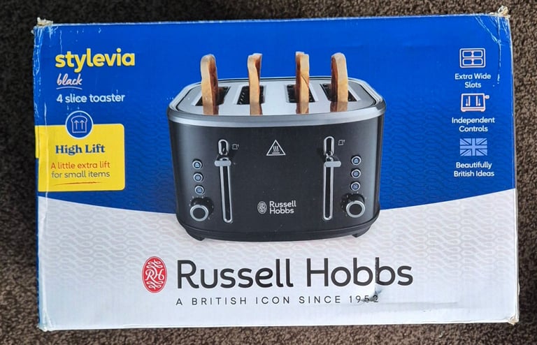Russell Hobbs Stylevia Black 4 Slice Toaster - 26292