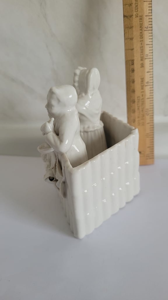 Victorian Staffordshire Spill Vase – “Tea Drinkers” Parian Figure (c.1860–1880)