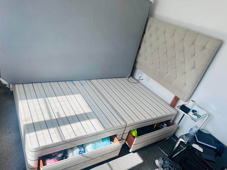 Double bed frame with mattress 