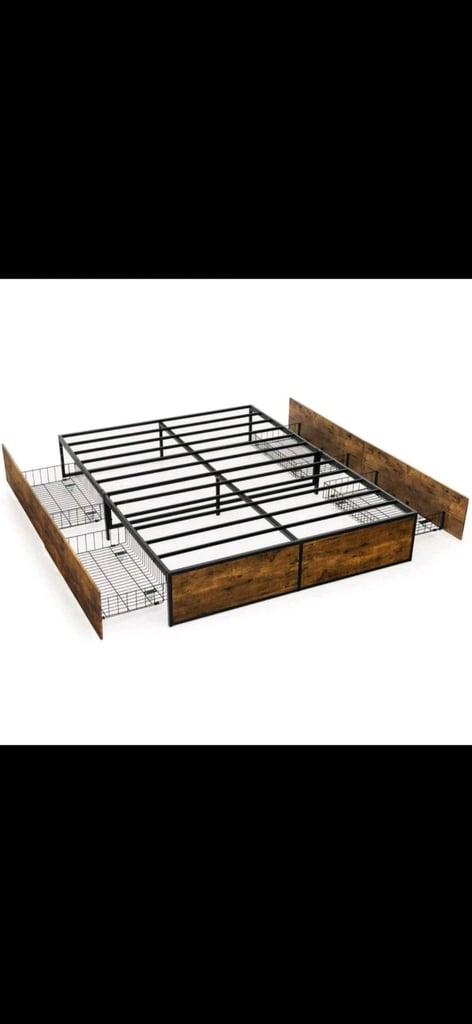 image for Double Bed Base With Storage Drawers