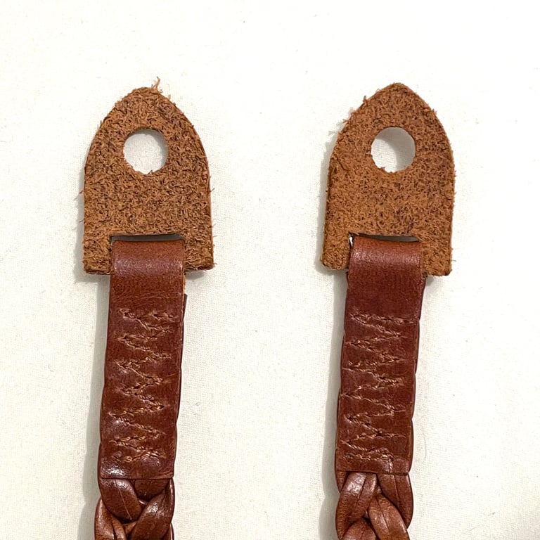 Barton 1972 Tan Braided Leather Camera Strap 110cm long