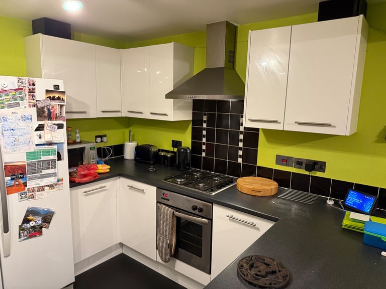 Kitchen doors, drawer fronts, handles, sink, hob, oven