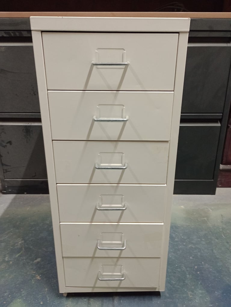image for Metal 5 Drawer Filing Cabinet Drawer White