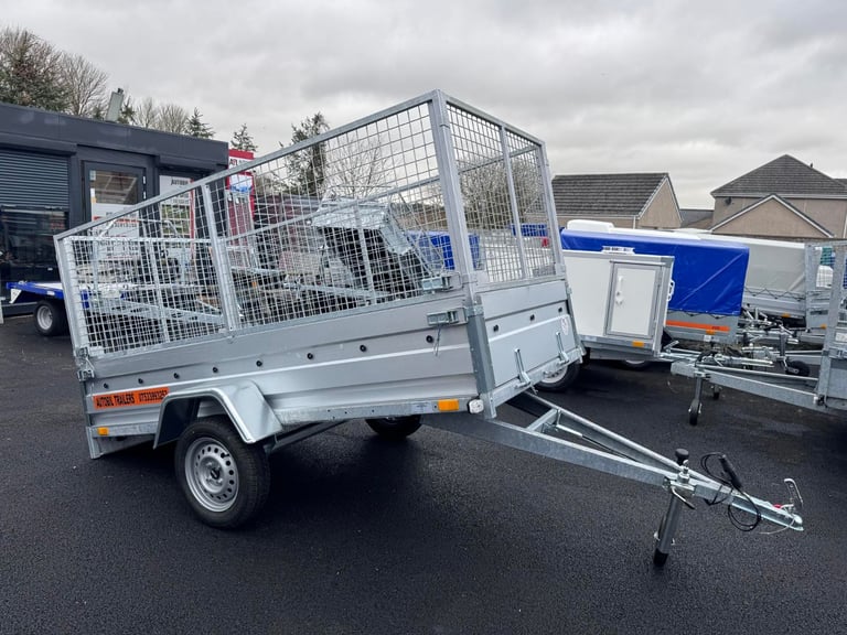 BRAND NEW 8,7ft x 4,2ft SINGLE AXLE WITH 80CM MESH NIEWIADOW TRAILER 750KG