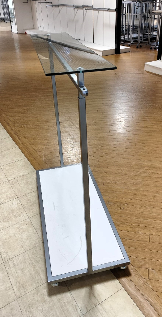 Clothing Rails, Retail Shop, Garment Display, Adjustable Chrome with Glass Shelf