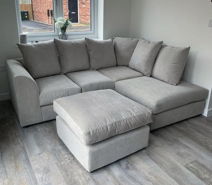 'corner sofa and footstool 