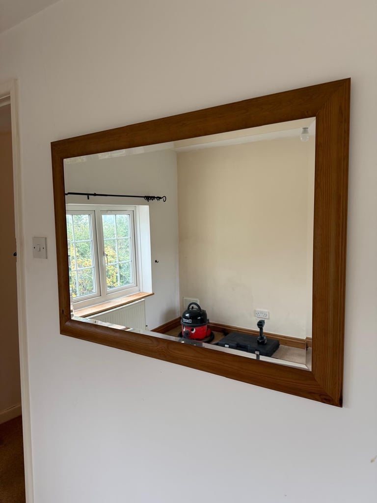 Pine wood Large Wall Mirror