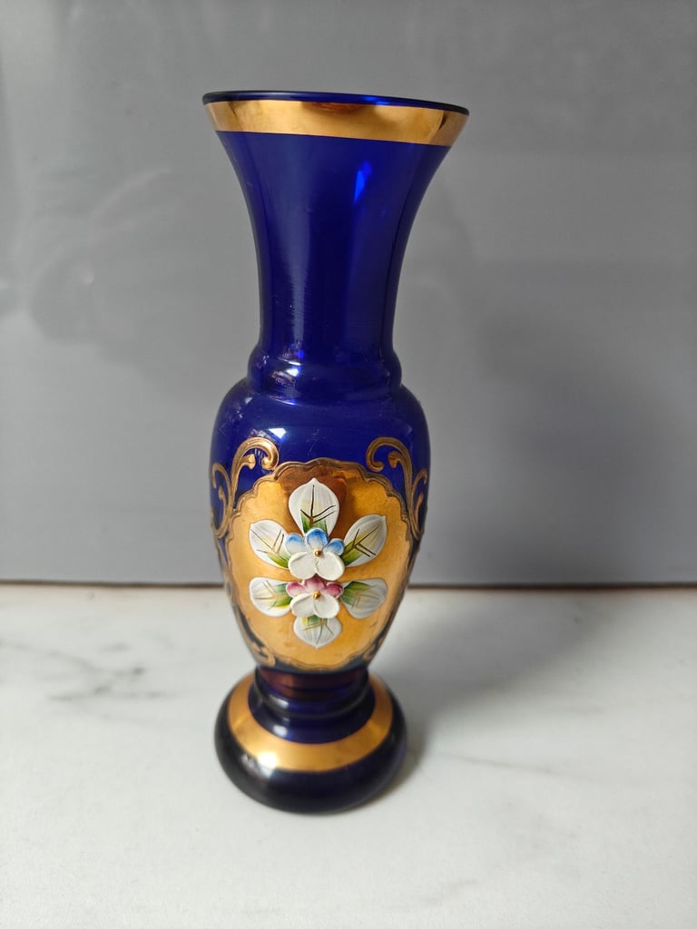 image for Blue Murano Venetian Glass vase 15 cm in height 