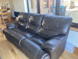 3 piece leather recliner sofa