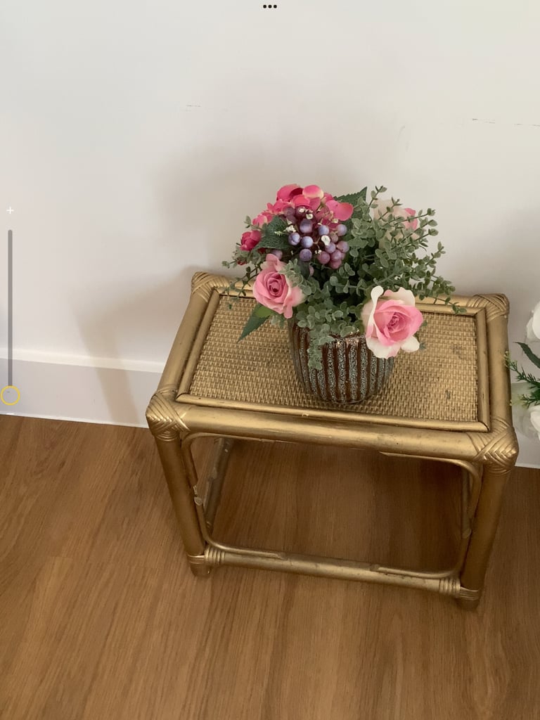image for Coffee table/ desk/chest of 6 drawers Gold colour/chest of 3 drawers with key/ 2 chairs