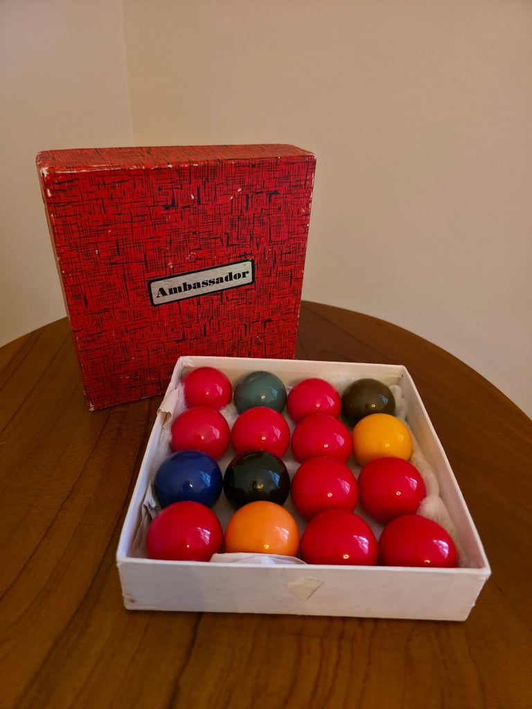 image for AMBASSADOR SNOOKER BALLS | 1 5/8" | 41MM | POOL | BILLIARDS 