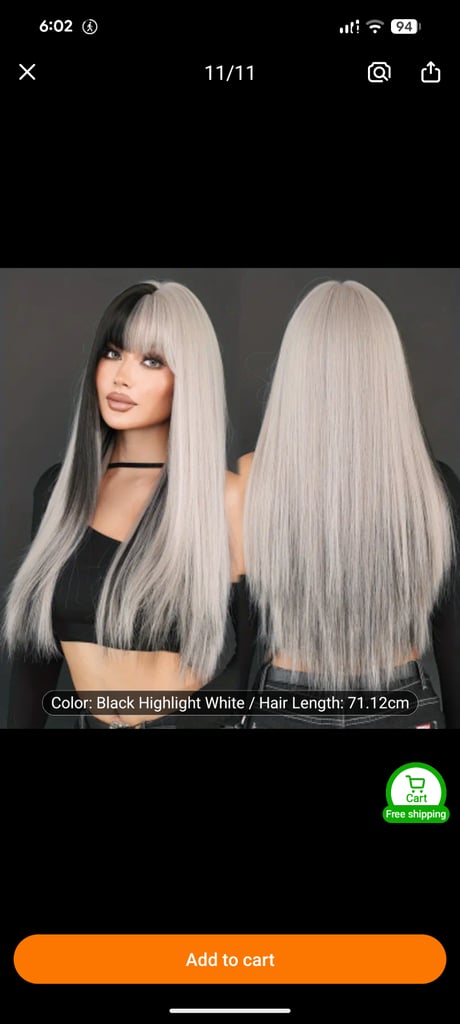 Black& blonde wig