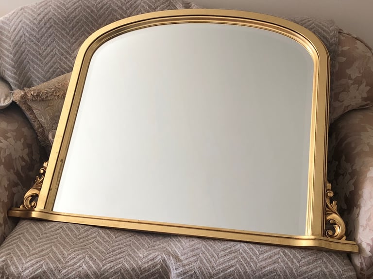 image for Gilt & Bevelled Mirror Scroll Detail