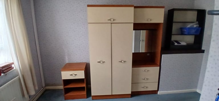 Wardrobe and bedside cabinet 