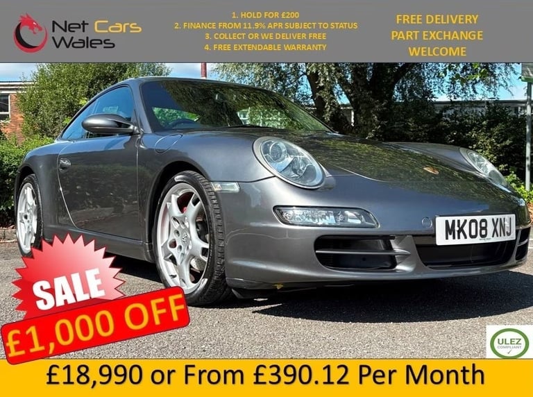 2008 Porsche 911 2dr Tiptronic S COUPE Petrol Automatic
