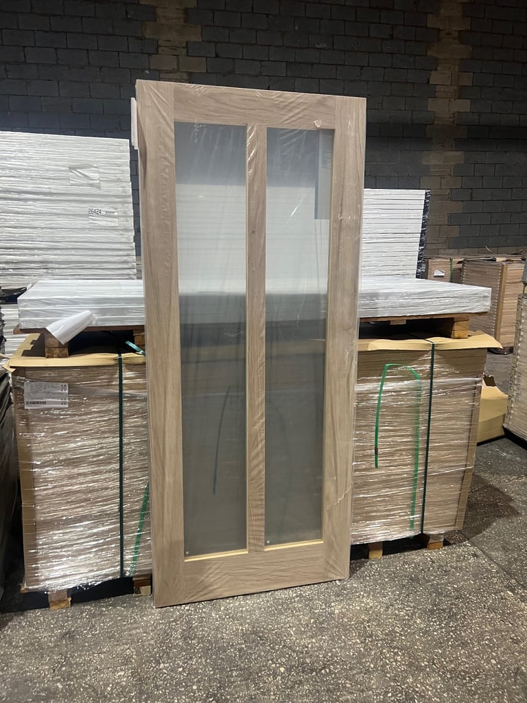 2 Panel Oak Glazed Internal Doors 