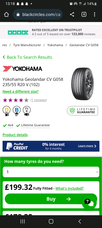 235 55 20 Yokohama geolander tyres matching pair only £60 free fit&bal