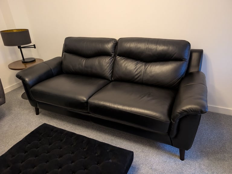 image for DFS Fargo 3 seater leather sofa