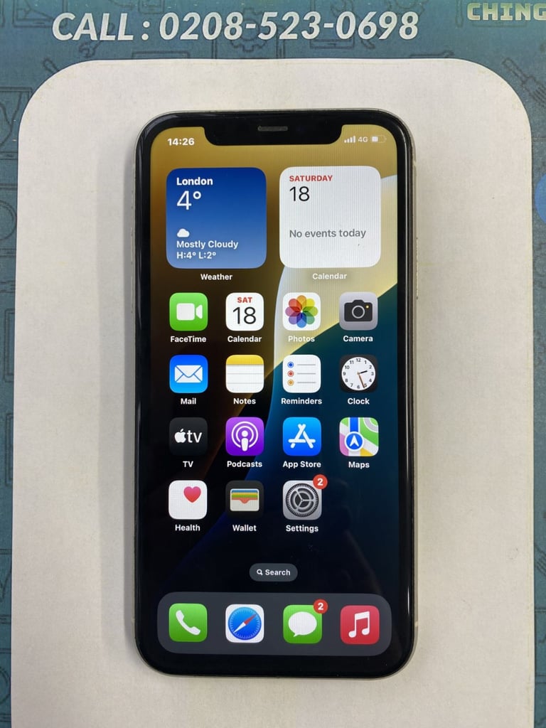 image for Apple iPhone 11 64GB White Unlocked Battery Health 100% Face ID Working Latest iOS 26.0.1