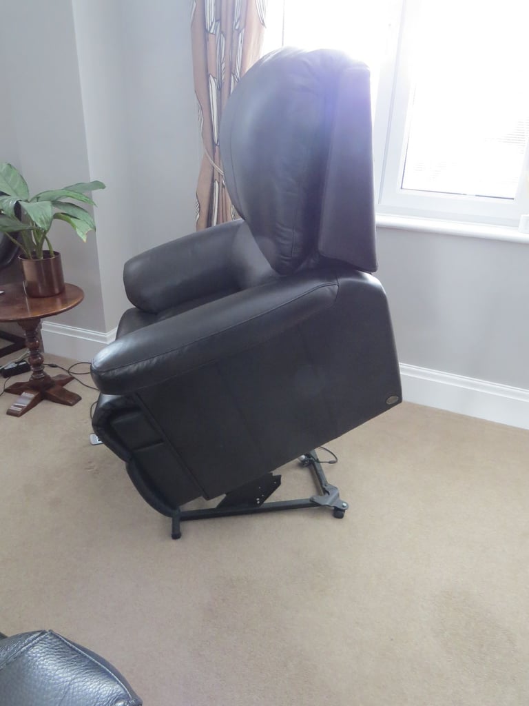 Sherbourne black leather electric rise and recline chair