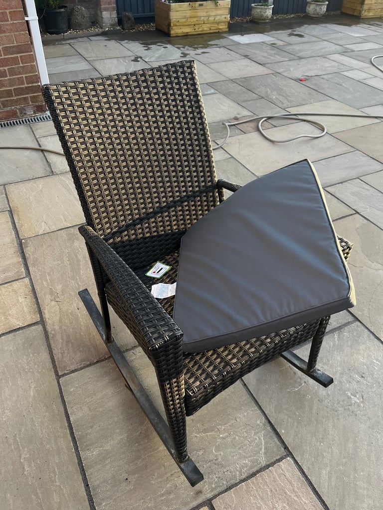 image for Comfy garden rocking chair with cushion