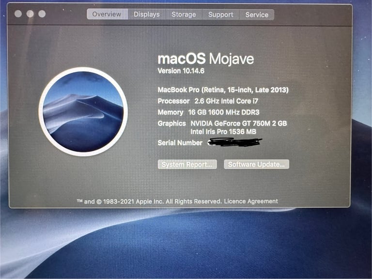 MacBook Pro Retina 15 inch Late 2013