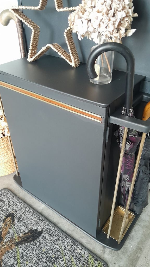 Vintage hall stand, mirror console table, retro hat stand dresser
