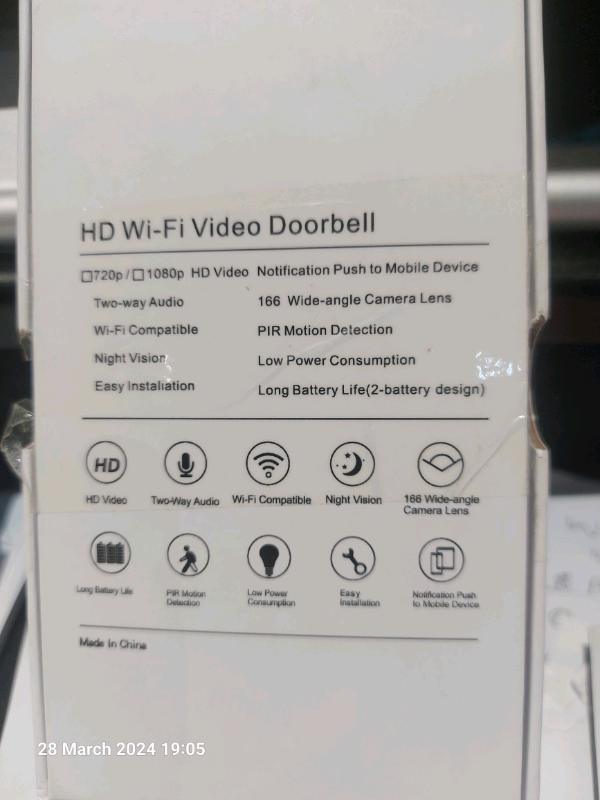 VIDEO DOORBELL 1080P