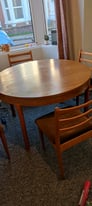 Vintage Schreiber Extendable Dining Table and 4 Matching Chairs
